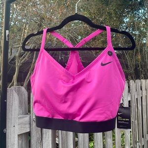 NWT. Nike Dri Fit indy plus size bra. Color pink. Size 2X. Light support